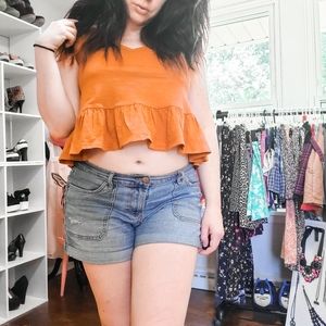 Mustard Colored Summer Crop Top NWT